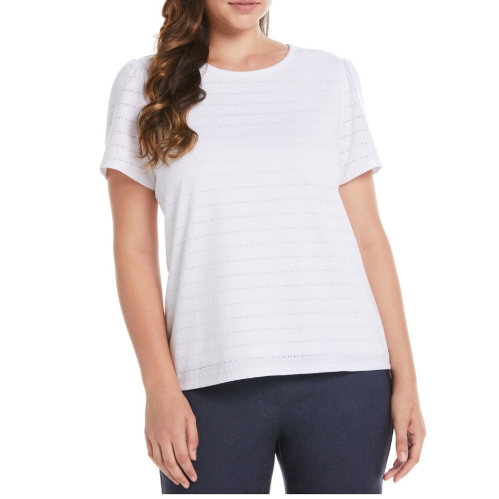 Rafaella Ladies Eyelet Top - White - Size XL - NWT